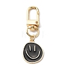 Smiling Face Enamel Pendant Decorations KEYC-WH0036-08LG-07-1