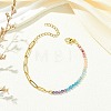 Natural Mixed Gemstone Round Beads Link Bracelets BJEW-JB13899-1