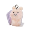 Animal Theme Flocky Opaque Resin Pendants RESI-H042-01P-14-1