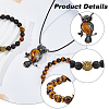 Alloy Owl Pendant Necklace & Beaded Stretch Bracelets SJEW-FI0001-06-3