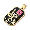 Ion Plating(IP) 304 Stainless Steel Enamel Pendants STAS-Q003-01G-023-3