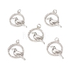 Brass Micro Pave Cubic Zirconia Bird Pendants KK-E068-VB305-4