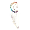 Glass Star & Natural Pearl Pendant Decoration HJEW-JM01183-02-1