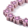 Handmade Flower Printed Polymer Clay Beads Strands CLAY-M003-07I-3