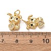 Brass Micro Pave Black Cubic Zirconia Charms CU-H002-06B-G-2