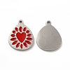 304 Stainless Steel Enamel Pendants STAS-F291-04P-01-1