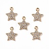Brass Micro Pave Clear Cubic Zirconia Charms KK-E068-VF270-4