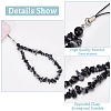 Natural Snowflake Obsidian Chips Beaded Chain Mobile Straps FIND-WH0135-07B-3