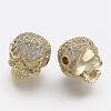 Brass Micro Pave Cubic Zirconia Beads ZIRC-F041-18-2