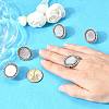 Vintage Adjustable Iron Finger Ring Components Alloy Cabochon Bezel Settings X-PALLOY-Q300-14AS-NR-2