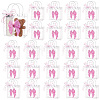 24Pcs Bowknot Print Transparent PVC Packing Bags with 2 Rolls Polyester Ribbons ABAG-PH0001-86-1