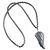 Vintage Synthetic Non-magnetic Hematite Pendant Column Beaded Necklaces IV0667-7-1