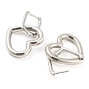 Rack Plating Brass Heart Dangle Hoop Earrings EJEW-K245-32P-2