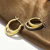 Two-layer Oval Brass Enamel Hoop Earrings EJEW-S252-03D-G-3