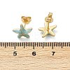 Brass Enamel Stud Earrings EJEW-R032-07G-01-5