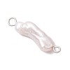 Natural Keshi Pearl Connector Charms PALLOY-JF04238-01-3