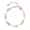 Natural Mixed Gemstone Chips Beaded Bracelets for Women BJEW-JB13219-01-2