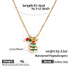 304 Stainless Steel Enamel & Rhinestone & Resin Christmas Pendant Necklaces for Women FS-WG85DFF-08-1