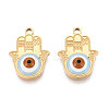 304 Stainless Steel & Enamel Pendants STAS-T073-17G-1