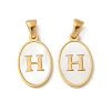 Natural Shell Oval with Initial Pendants STAS-I351-23G-H-1