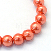 Baking Painted Pearlized Glass Pearl Round Bead Strands HY-Q003-6mm-38-2