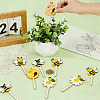 14Pcs 7 Styles Wooden Bees Decorative Pick for Home Vase Filler AJEW-CY0002-68-3