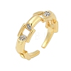 Brass Micro Pave Cubic Zirconia Open Cuff Ring for Women RJEW-F177-03GP-09-2