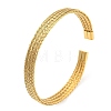 304 Stainless Steel Wire Mesh Cuff Bangles for Women BJEW-D022-01B-G-2