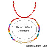 Glass Seed Beads & Imitation Pearl Round Beads Braided Bead Bracelets MR3840-4