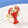 Brass Enamel Adjustable Cuff Rings RJEW-C145-02A-G-2