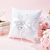 Square Polyester with Tribute Silk Wedding Finger Ring Display Pillow DIY-GF0014-14-4