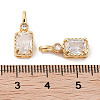 Brass Micro Pave Cubic Zirconia Pendants KK-C051-54G-02-3