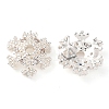 Brass Micro Pave Clear Cubic Zirconia Bead Caps KK-K378-48B-S-1