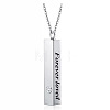 Cuboid with Word Forever Loved Urn Ashes Pendant Necklace with Rhinestone BOTT-PW0001-081C-P-1