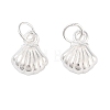 925 Sterling Silver Shell Charms with Jump Rings STER-K181-07S-1