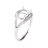 Adjustable Brass Finger Ring Components KK-L193-02P-4