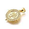 Rack Plating Brass Micro Pave Cubic Zirconia Pendants KK-L226-051G-02-2