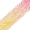 Gradient Color Baking Paint Glass Bead Strands LS-DGLA-A039-T6mm-A02-4