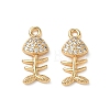 Brass Micro Pave Clear Cubic Zirconia Charms KK-P355-01D-G-1