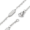 304 Stainless Steel Rectangle Link Chain Necklace NJEW-K249-05P-3