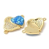 Rack Plating Brass Micro Pave Clear Cubic Zirconia Connector Charms KK-P268-20G-03-2