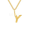 Personalized Stainless Steel Textured Alphabet Initial Pendant Necklaces for Women Men RF0956-25-1