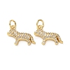 Brass Micro Pave Clear Cubic Zirconia Pendants CU-E003-18G-12-1