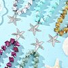 Ocean 304 Stainless Steel Starfish Pendant Necklaces NJEW-JN06477-1
