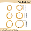18PCS 3 Size 3 Colors Brass Huggie Hoop Earrings for Women EJEW-AN0003-25-2