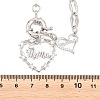 Mother's Day Brass Pave Clear Cubic Zirconia Mama Heart Pendant Necklaces NJEW-A071-04P-4