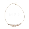 Natural Cultured Freshwater Pearl Rice Graduated Beaded Necklaces with 304 Stainless Steel Cable Chains NJEW-TA00226-2