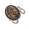 Oval Natural Leopard Skin Jasper Finger Rings RJEW-M062-02P-16-2