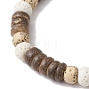 Natural Lava Rock & Wood Beads Bracelets BJEW-JB10977-3