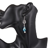 Teardrop with Flower Alloy Glass Dangle Earrings EJEW-JE06819-5
